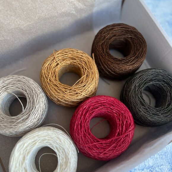 Set of Six 100% linen Yarn Spools - Picture 5 of 5